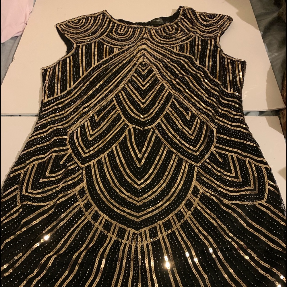 Women 1920s Vintage  Party Dress w 20s Accessories